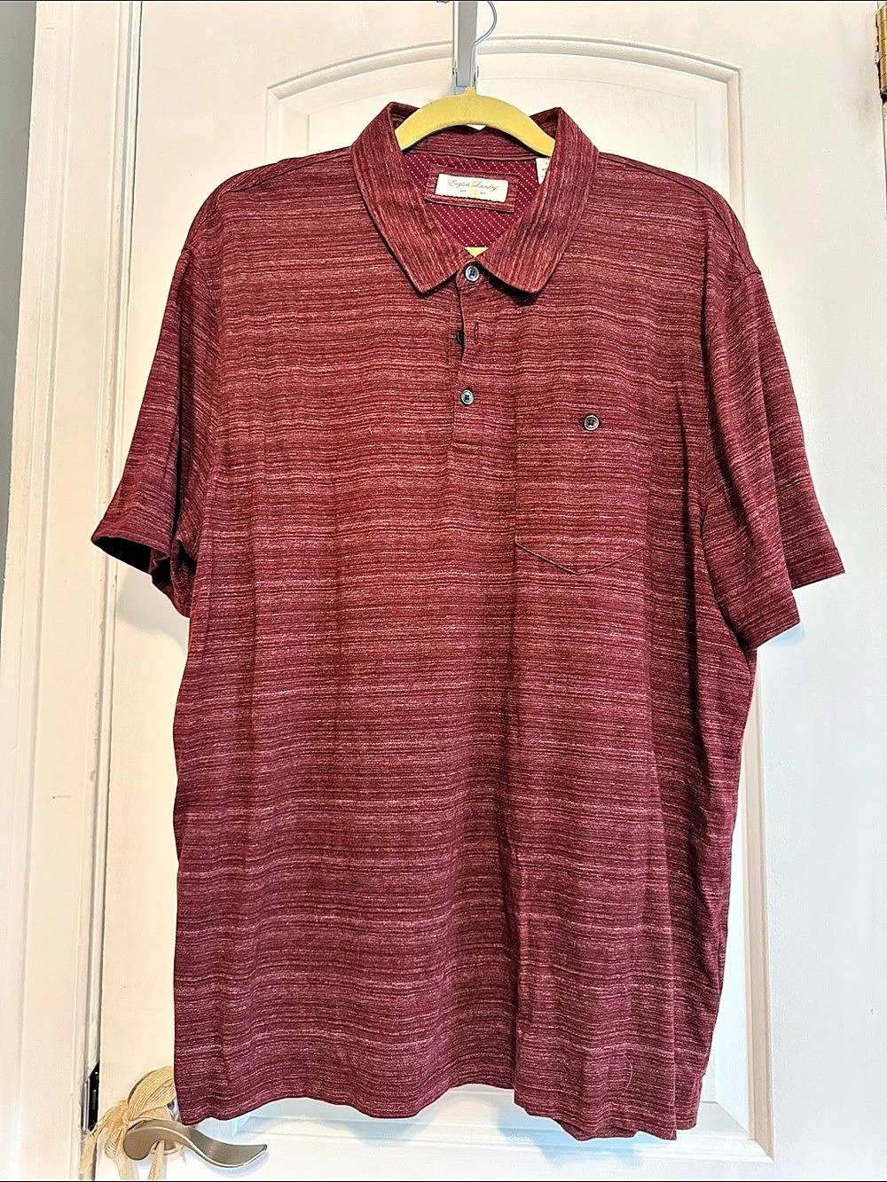 English Laundry Textured Polo Shirt in Burgundy XL Like New